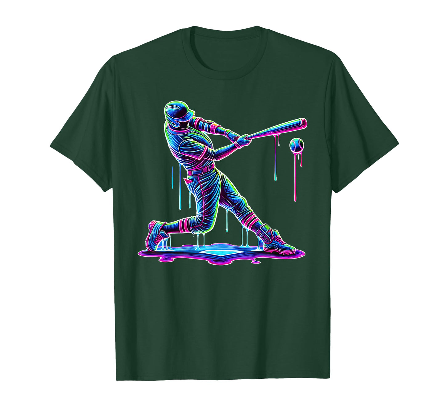 Ice Cream Drip Baseball Bat Baseball Player T-Shirt