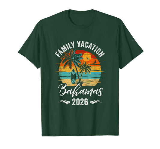 Family Vacation 2026 Vintage Bahamas Summer Matching Trip T-Shirt