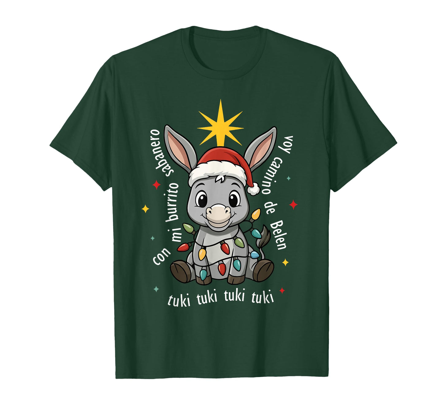 Con Mi Burrito Sabanero Mexican Tuki Tuki Donkey Latino Xmas T-Shirt