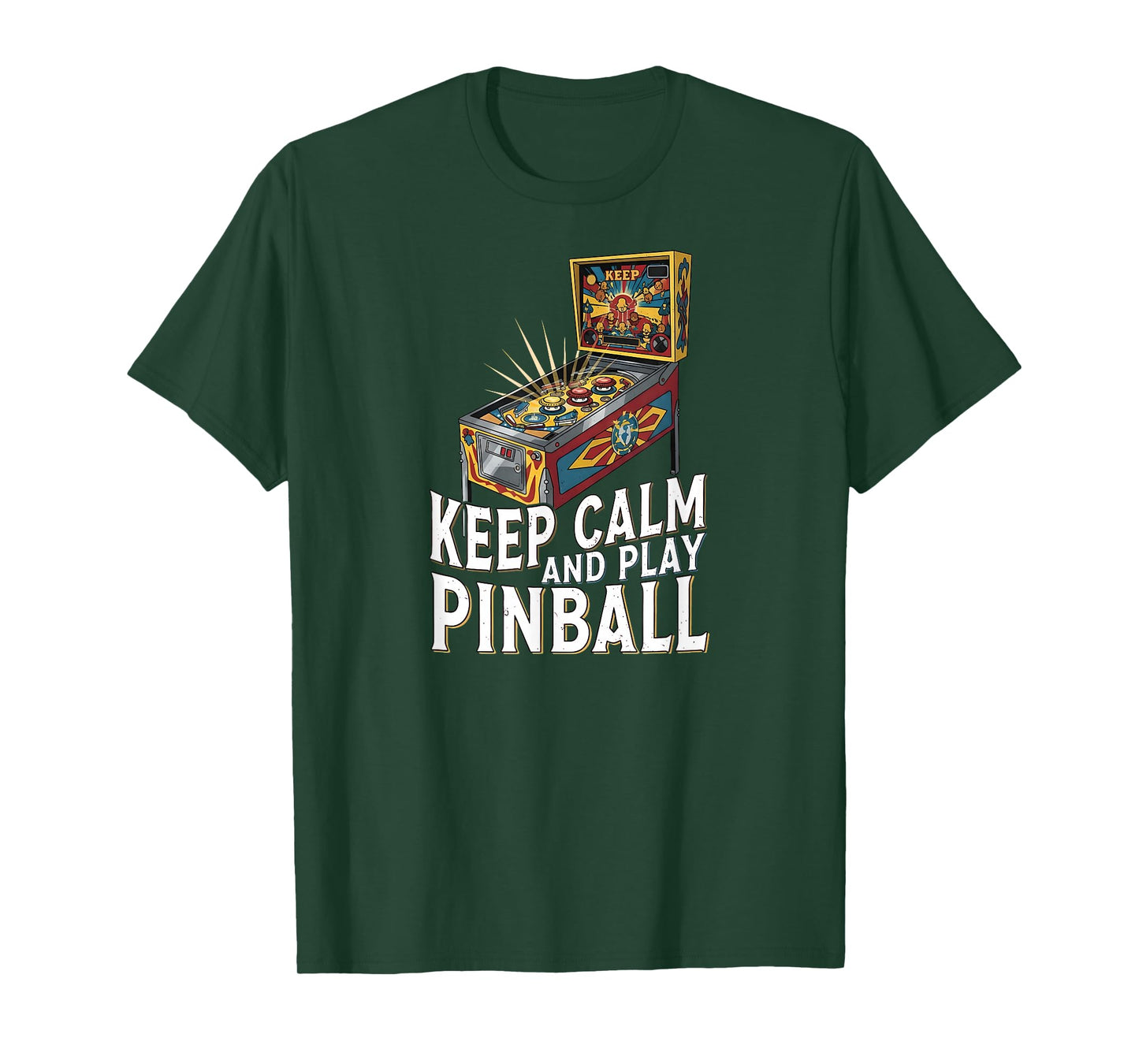 Keep Calm Pinball Machine Retro Arcade Gamer T-Shirt
