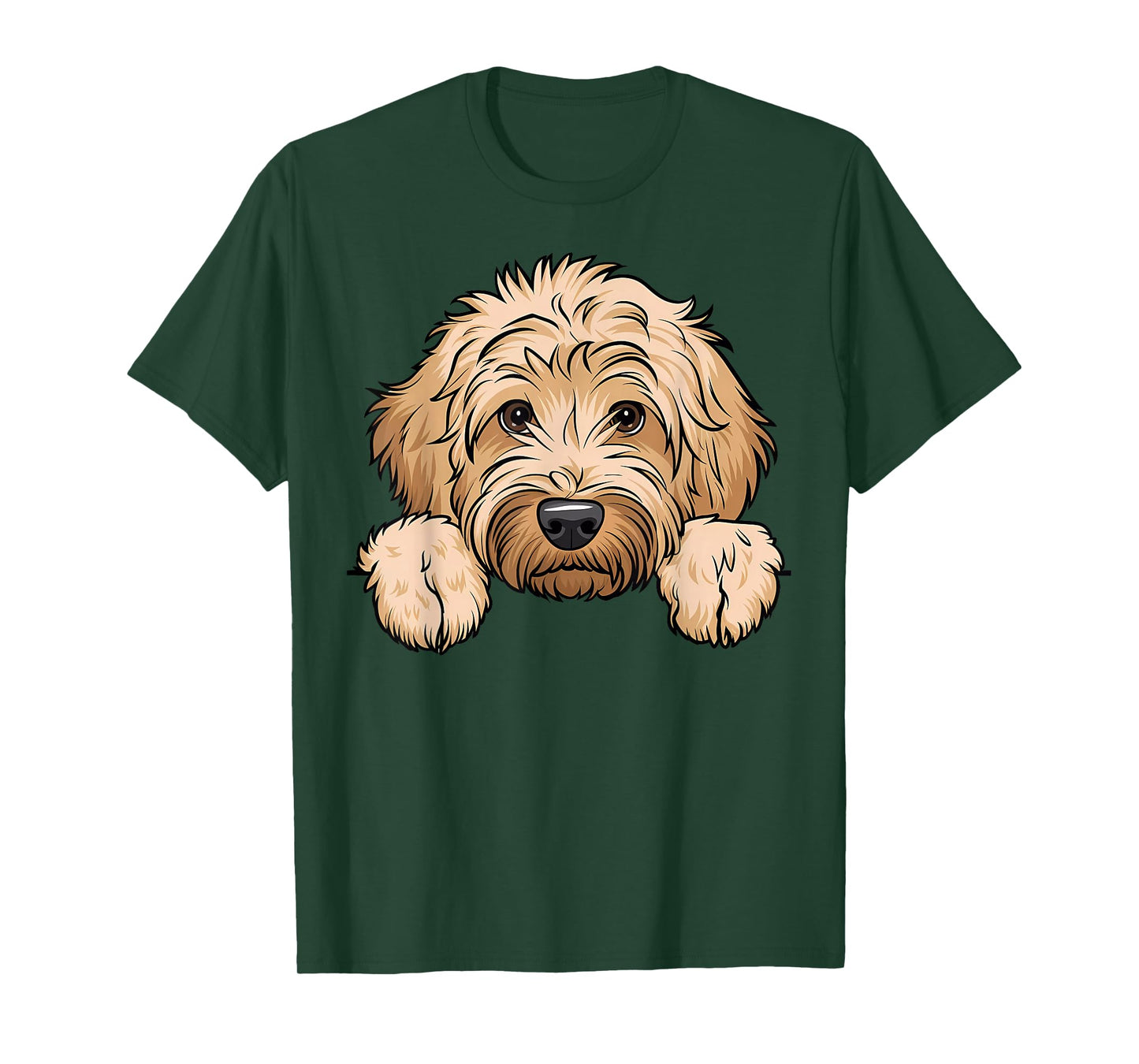 Cute Goldendoodle Funny Peeking Pocket Golden Doodle Dog T-Shirt