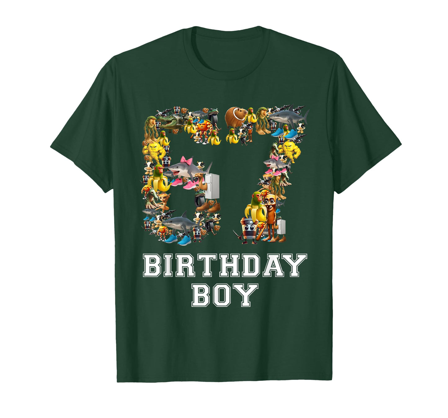 67 Six Seven Birthday Boy Italian Brainrot Meme T-Shirt