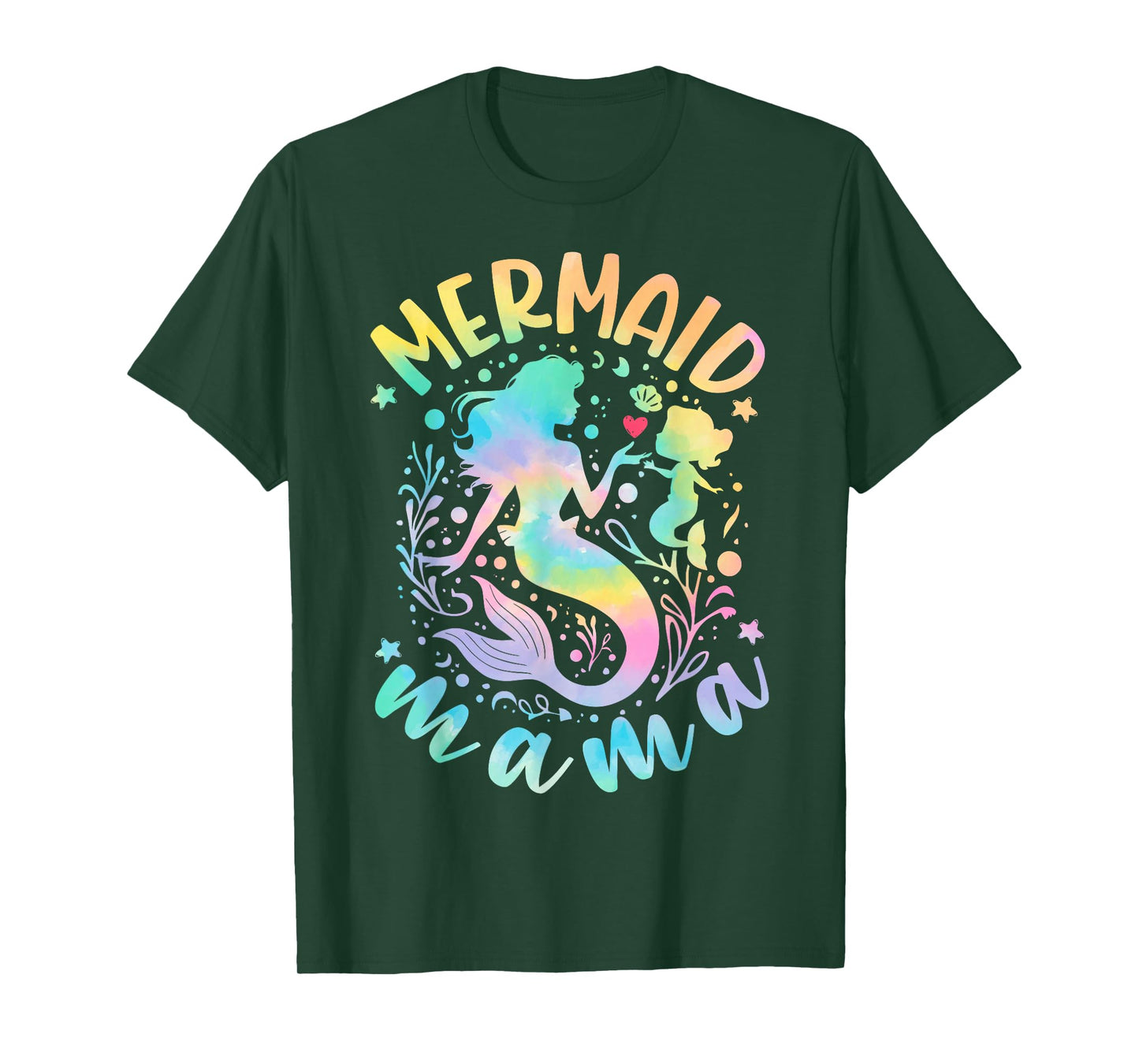 Cute Sea Mermaid Mom Mother’s Day Tie Dye Mermaid Mama T-Shirt
