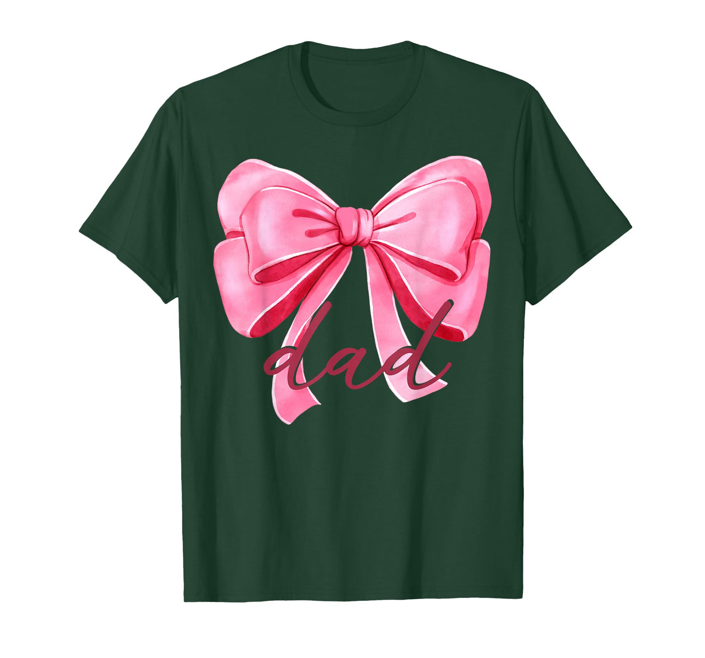Dad Pink Bow Birthday Baby Shower Family Pink Ribbon T-Shirt