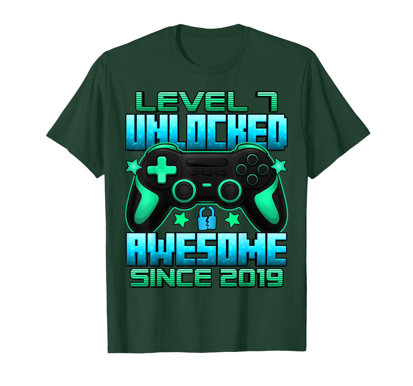 Level 7 Unlocked 7 Year Old Gifts for Boys 7th Birthday Boy T-Shirt