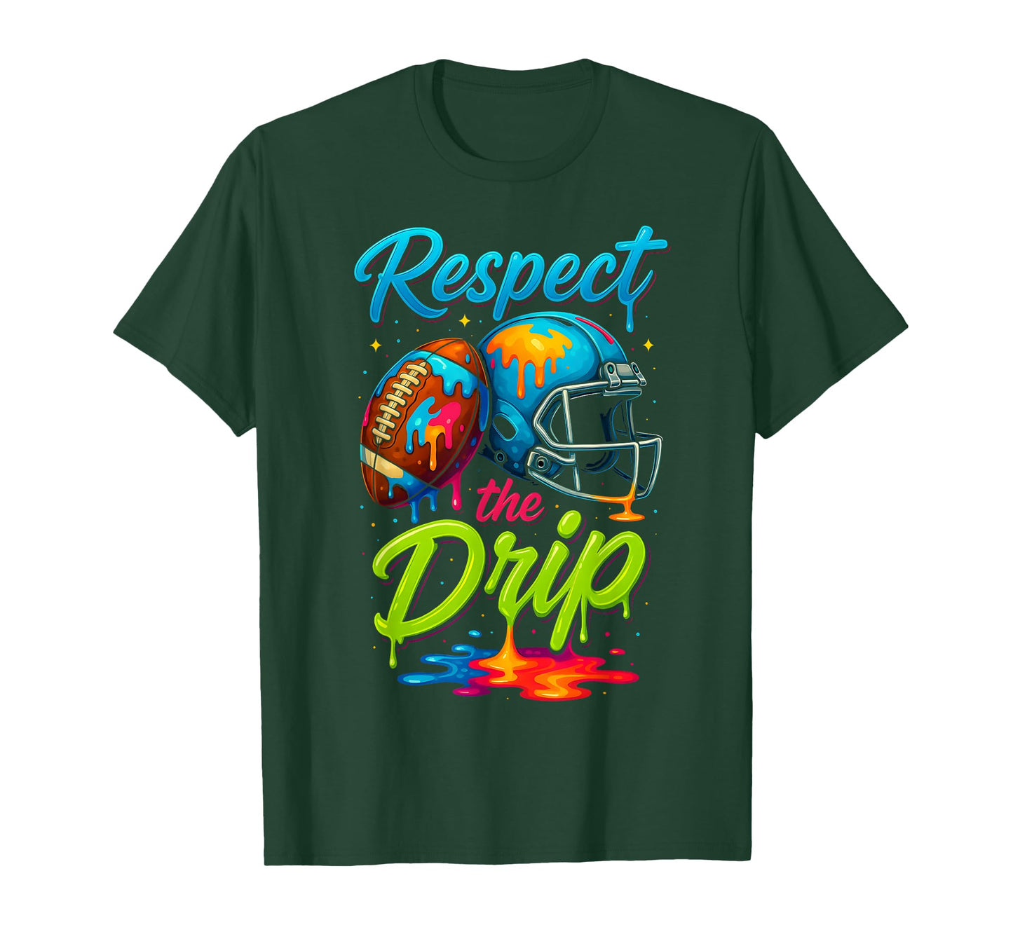Football Drip Youth Boys Football Ice Cream Respect Drip T-Shirt