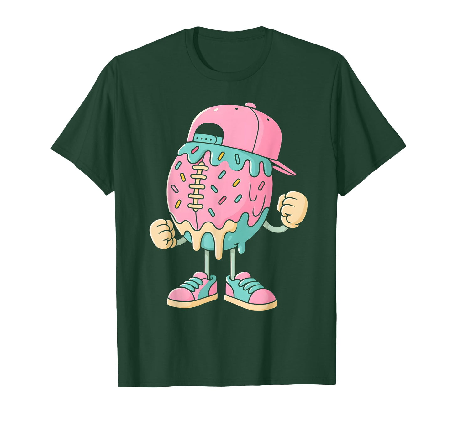 Football Drip Girls Ice Cream Drip Youth Sports Game Day T-Shirt