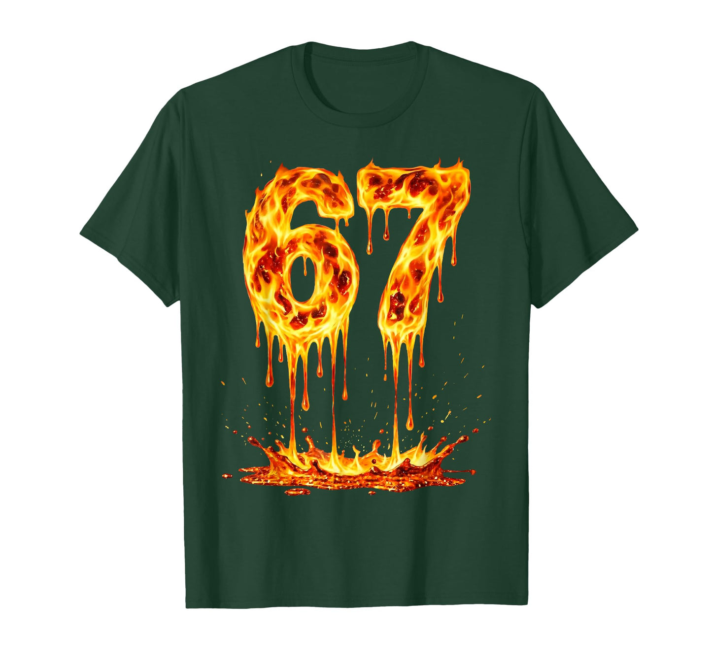 Funny Six Seven Lava 6 7 Meme Gen Alpha Slang Flames 67 Drip T-Shirt