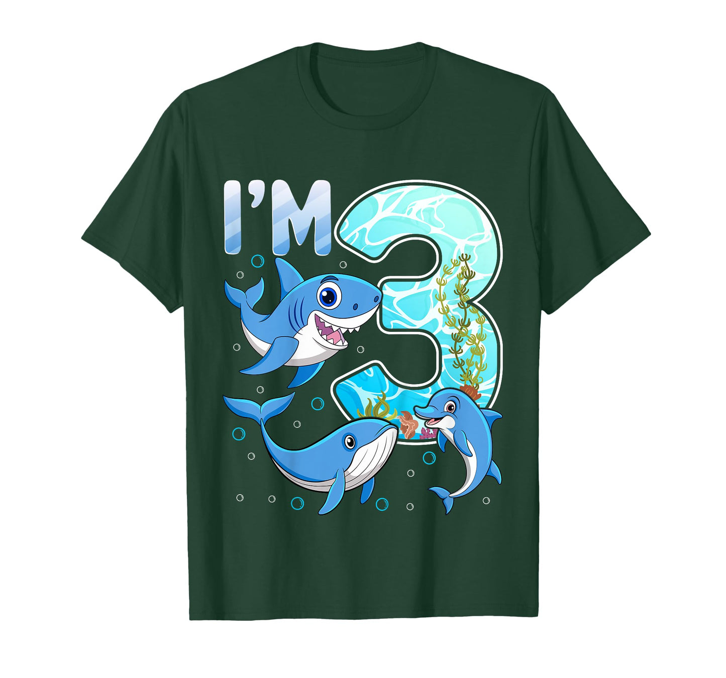 I'm 3 Years Old 3rd Birthday Party Shark Lover Kids T-Shirt
