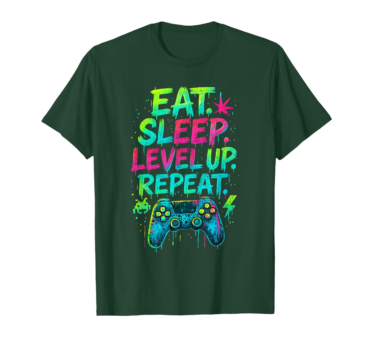 Eat Sleep Level Up Repeat Funny Gamer Video Game T-Shirt