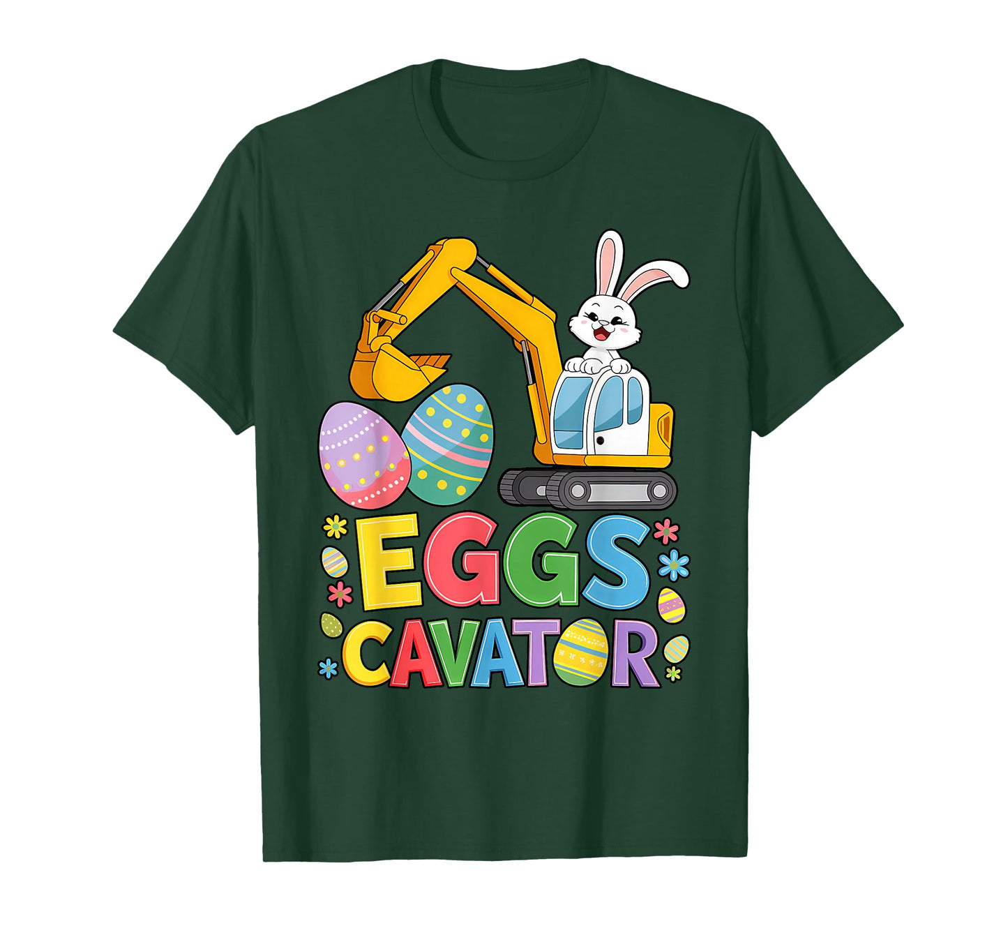 Kids Boys Easter Bunny Excavator Easter Kids Boys Toddler T-Shirt