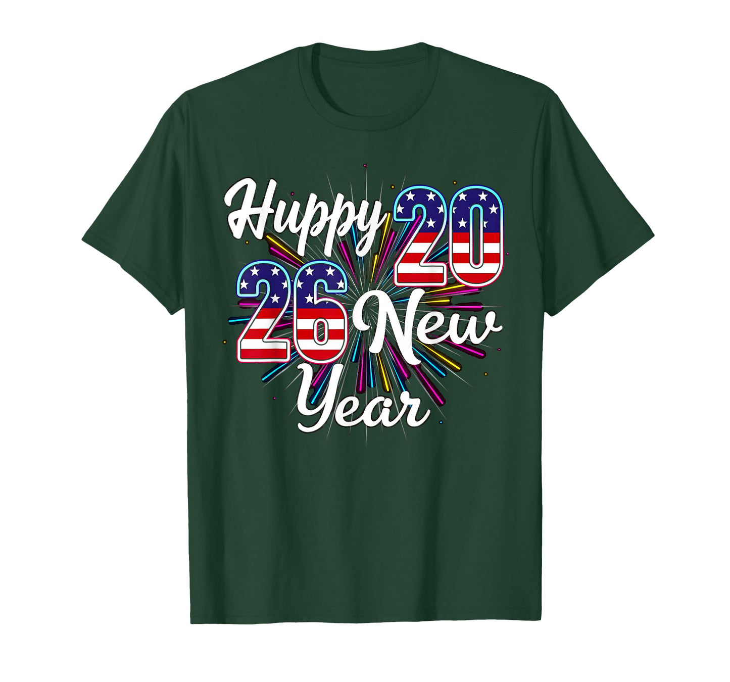 Happy 2026 New Year Patriotic Fireworks Design Party eve T-Shirt