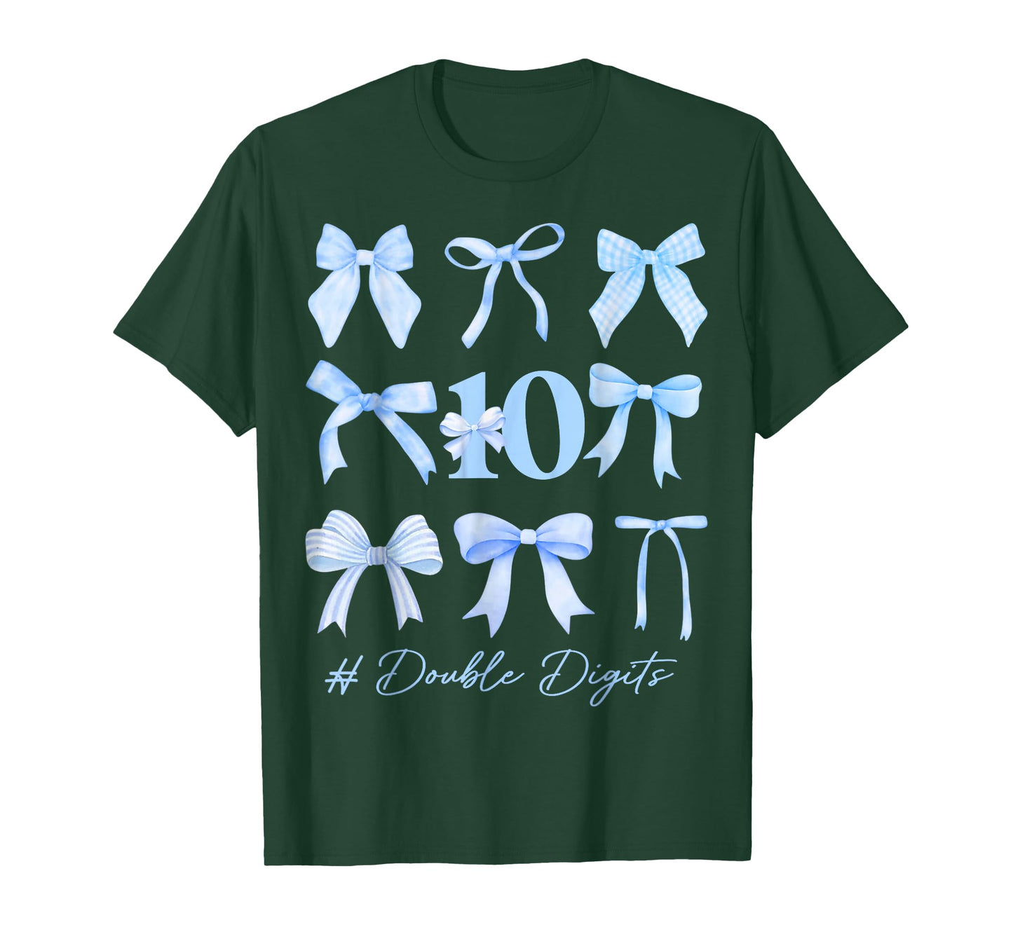 10th Birthday Coquette Bow Double Digits Birthday Girl Kids T-Shirt