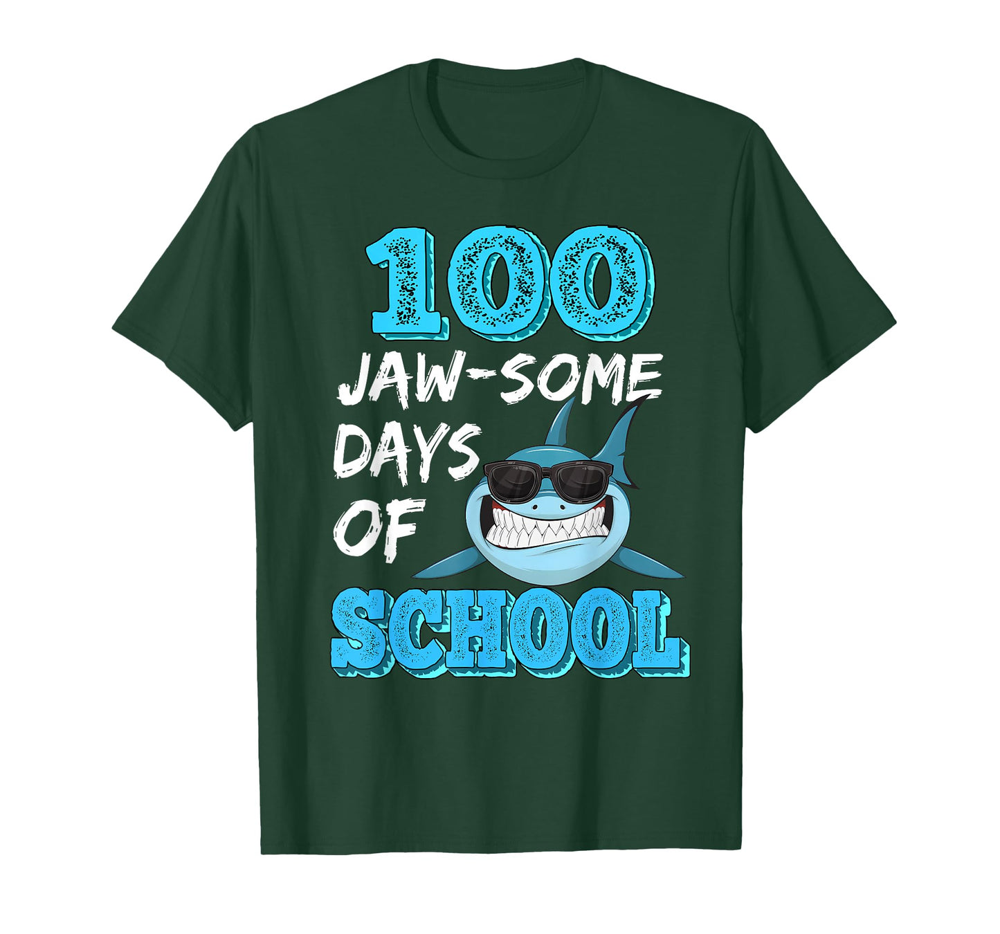 100 jaw-Some Days of School Shark 100 Days of School Shirt T-Shirt