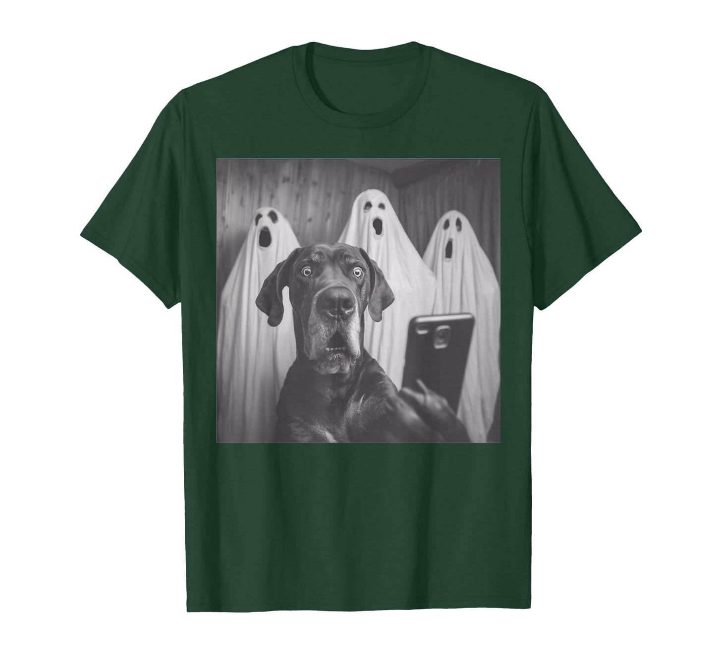 Funny Great Dane Selfie Halloween Ghost Design T-Shirt