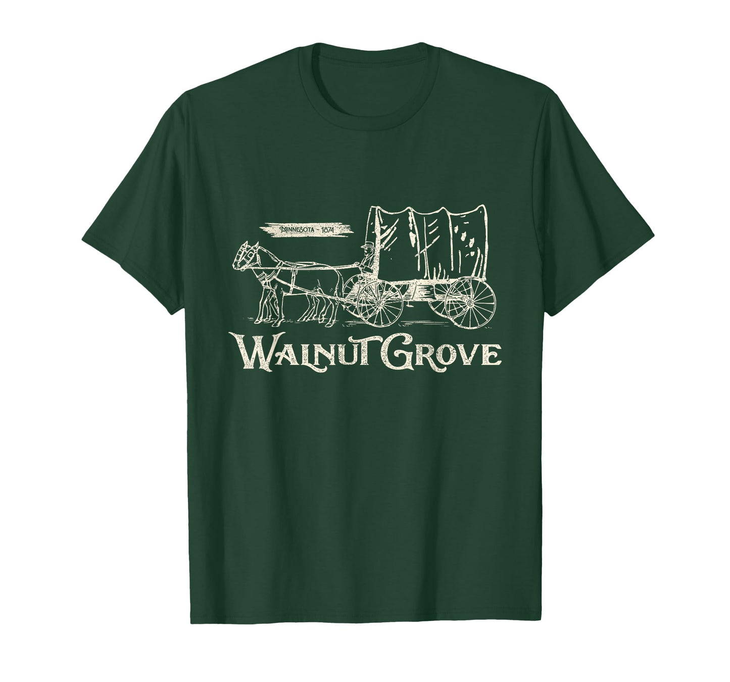 Walnut Grove Minnesota USA est. 1874, Prairie Wagon T-Shirt