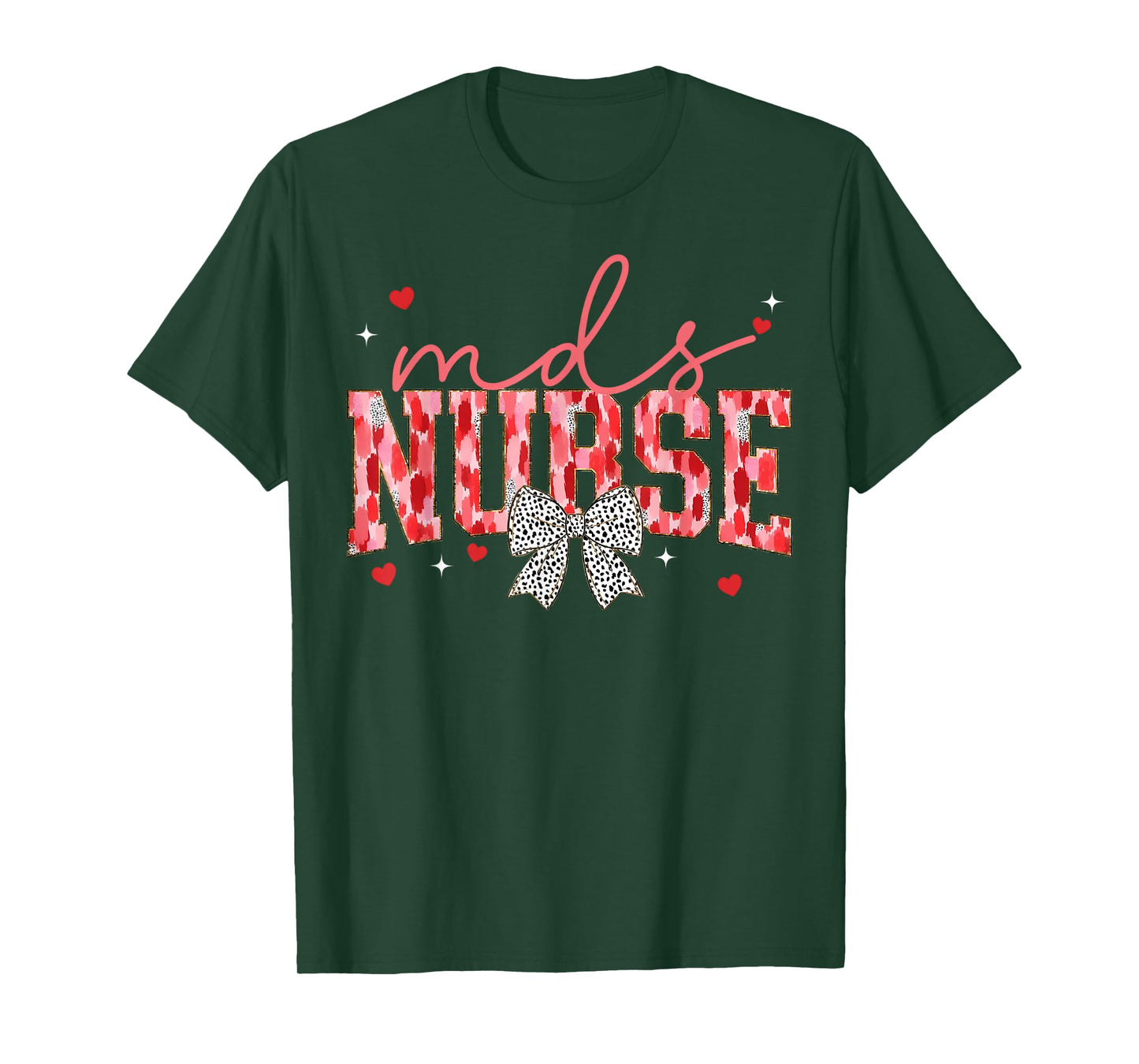 MDS Nurse Coquette Bow Valentines Day Minimum Data Set T-Shirt