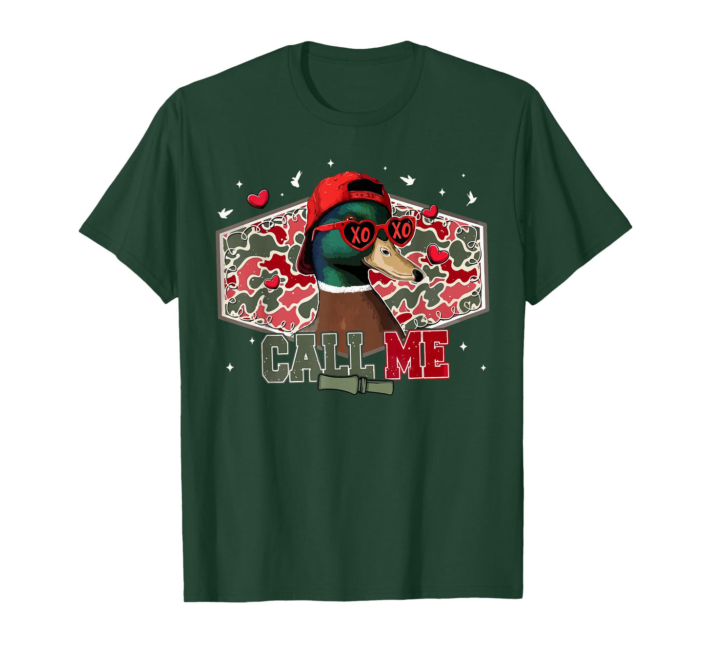 Call Me Duck Hunting Retro Valentine's Day Men Women T-Shirt