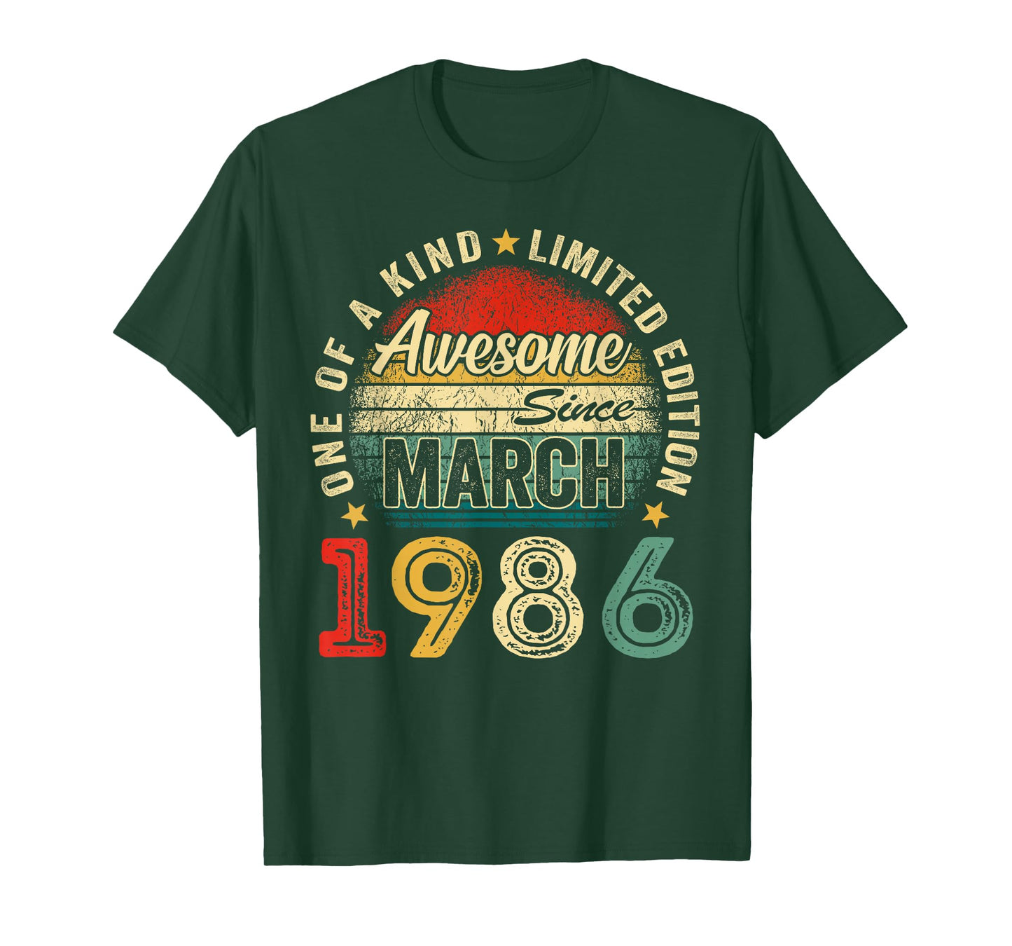 Awesome Since March 1986 Vintage Retro 40th Birthday Men Boy T-Shirt
