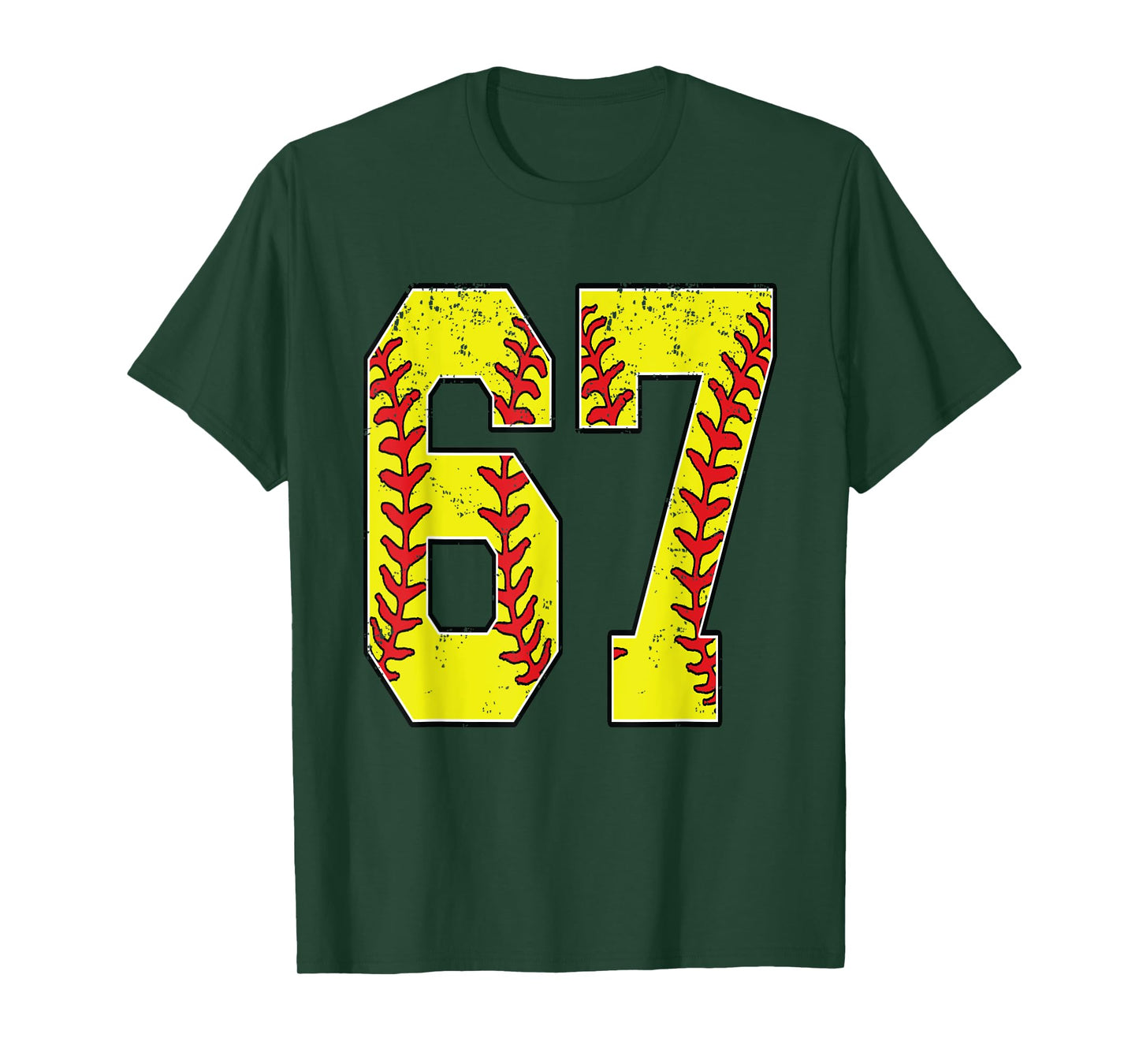 Number #67 Softball 67 Jersey Number Softball Lover T-Shirt