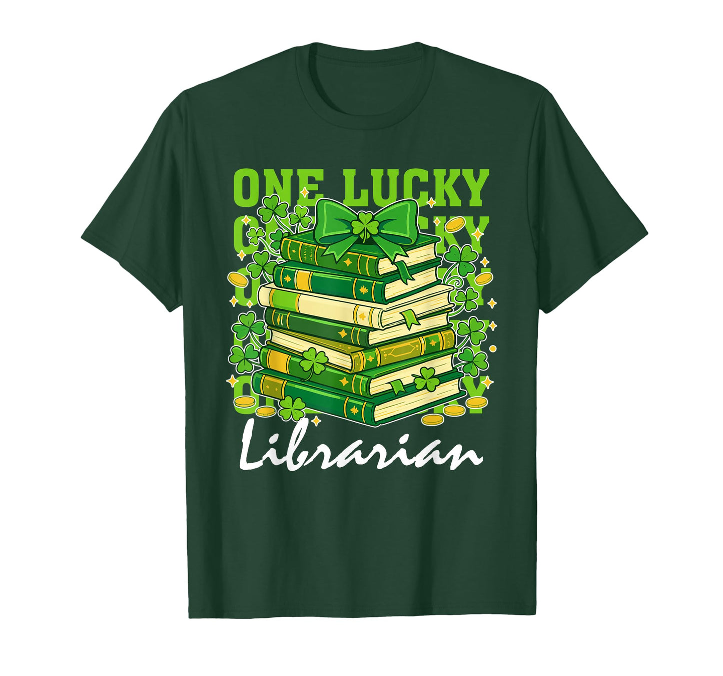 Lucky Librarian St Patrick's Day Teacher Reading Book T-Shirt