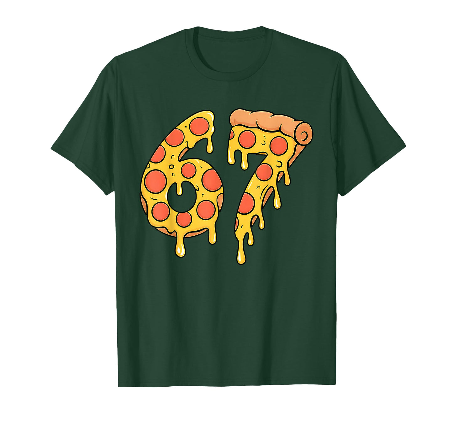 67 Pizza Meme Funny Six Seven Gen Alpha Slang Kids Design T-Shirt