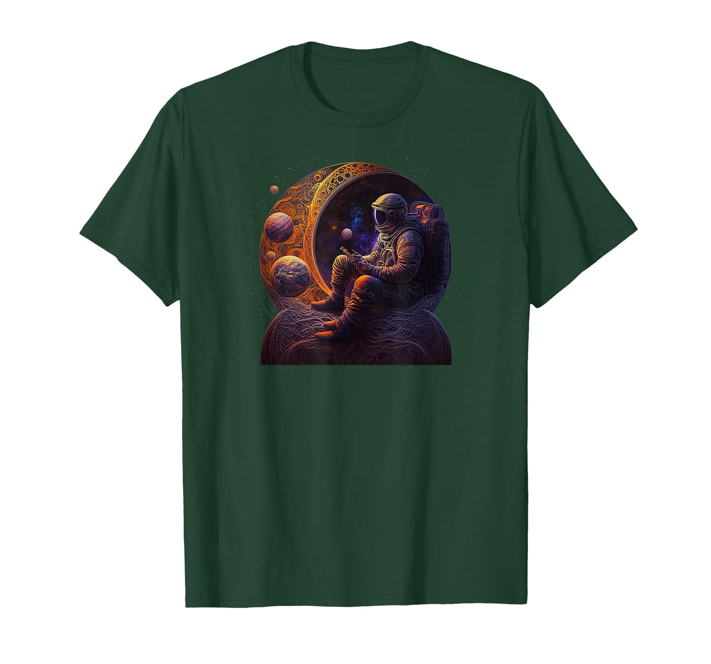 Meditating Astronaut Planets Meditation Astral Travel T-Shirt
