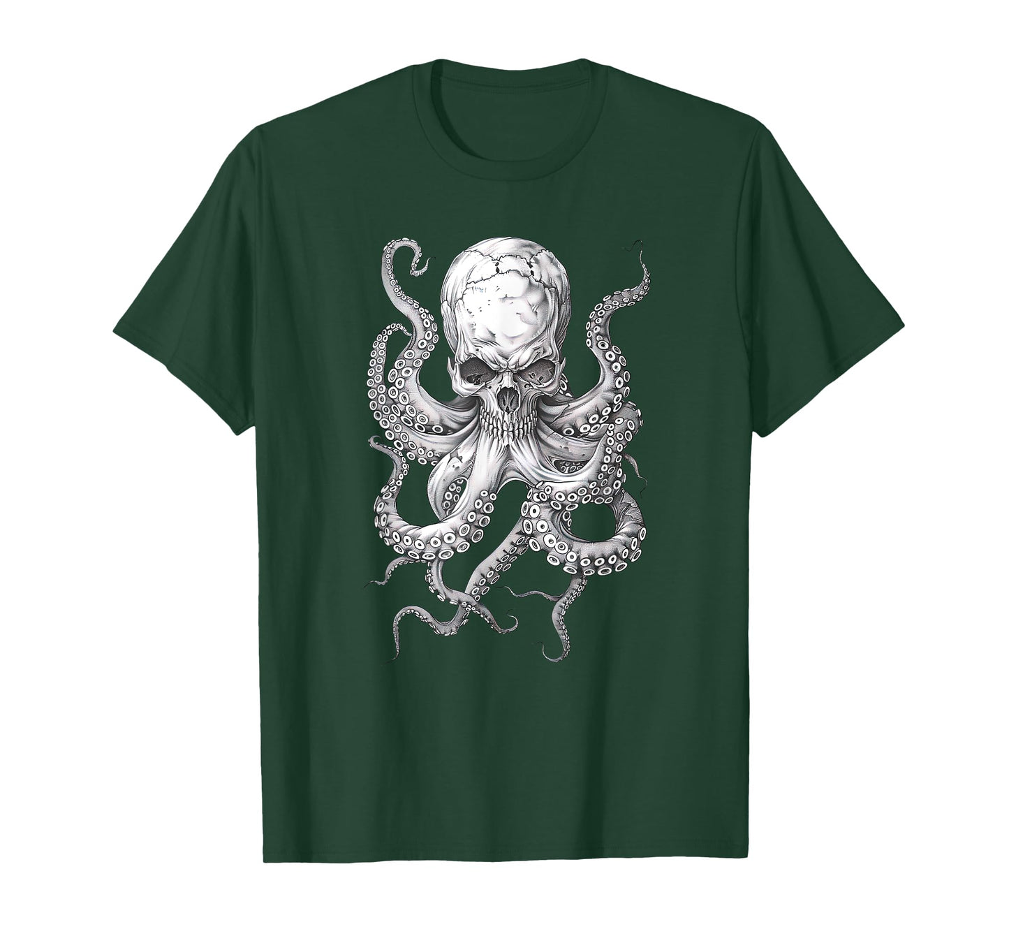 Vintage Skull Octopus Kraken Ocean Monster Goth Grunge Art T-Shirt
