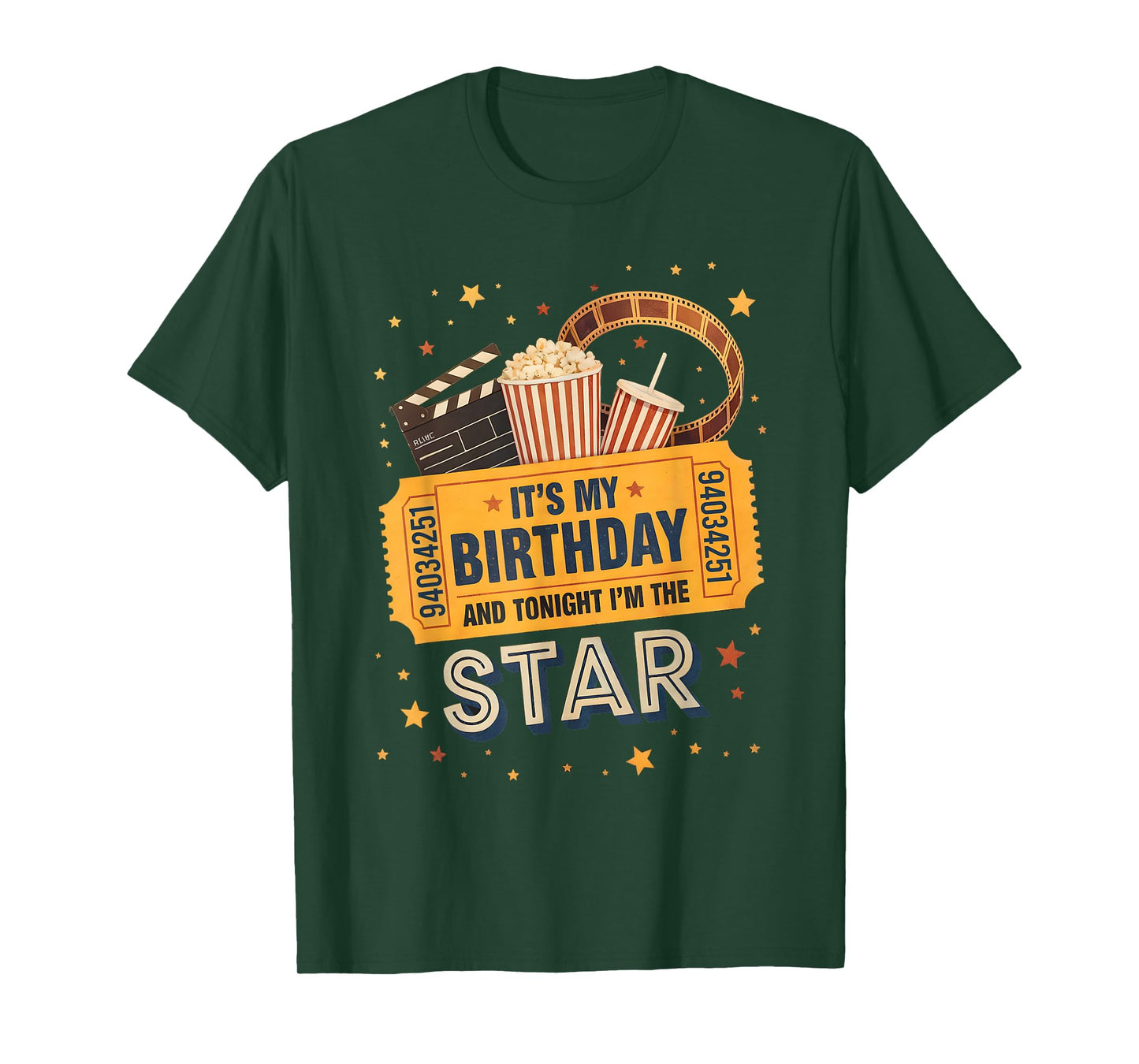 Movie Birthday Party Theme Family Movie Night Boys Girls T-Shirt