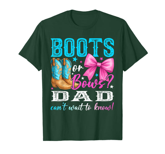 Boots or Bows Dad Loves You Gender Reveal Party T-Shirt
