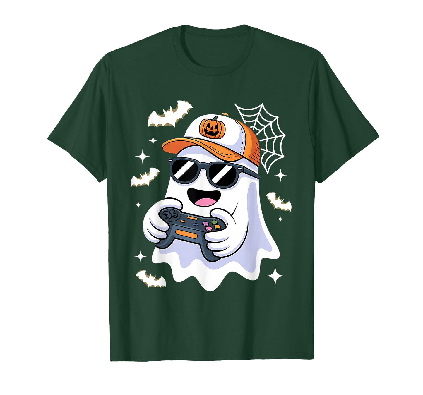 Halloween Ghost Gamer Scary Costume Gaming Men Boys Kids T-Shirt