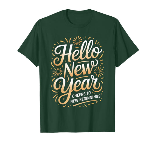 Hello New Year Cheers to New Beginnings Celebration T-Shirt
