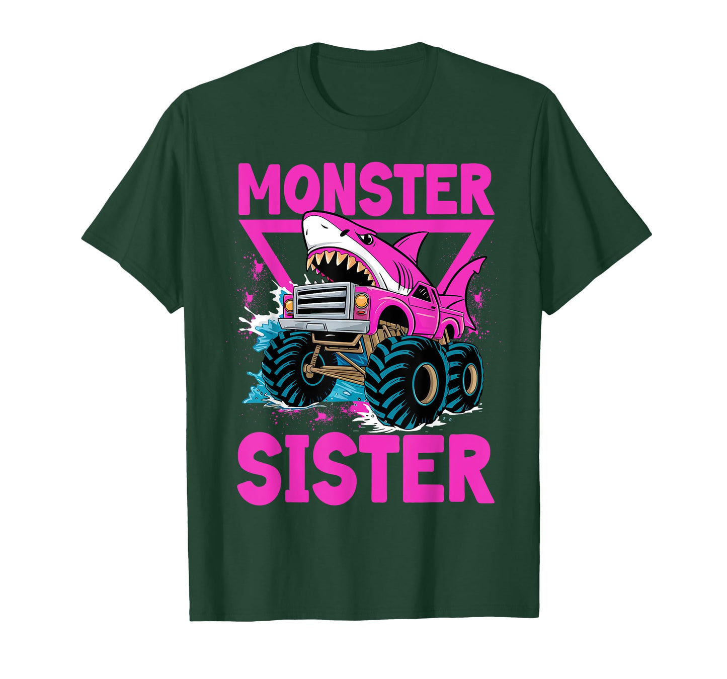 Pink Shark Monster Truck Sister Monster Truck Are My Jam T-Shirt