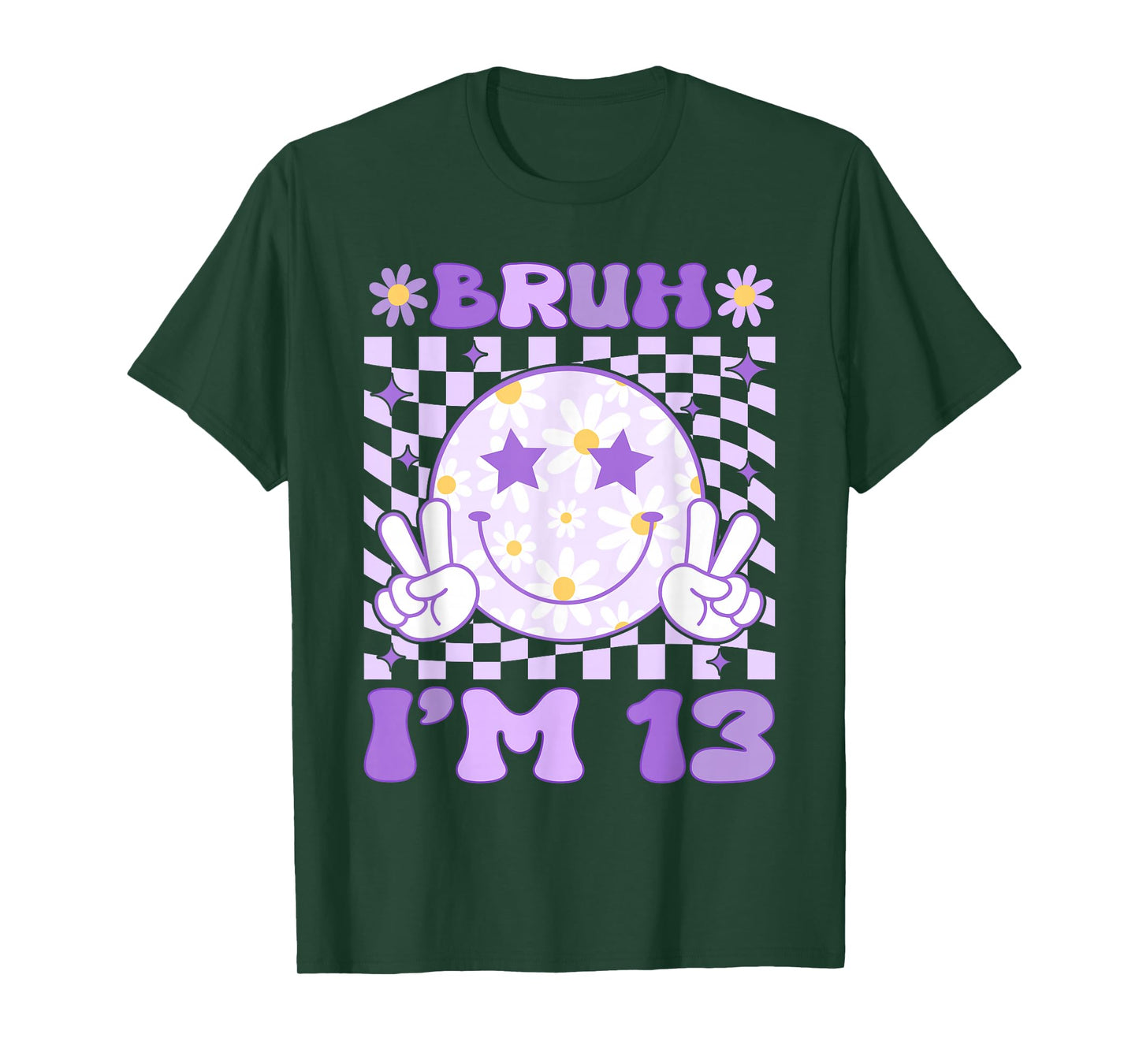 Bruh I'm 13 Years Old Purple Birthday Teens 13th Birthday T-Shirt