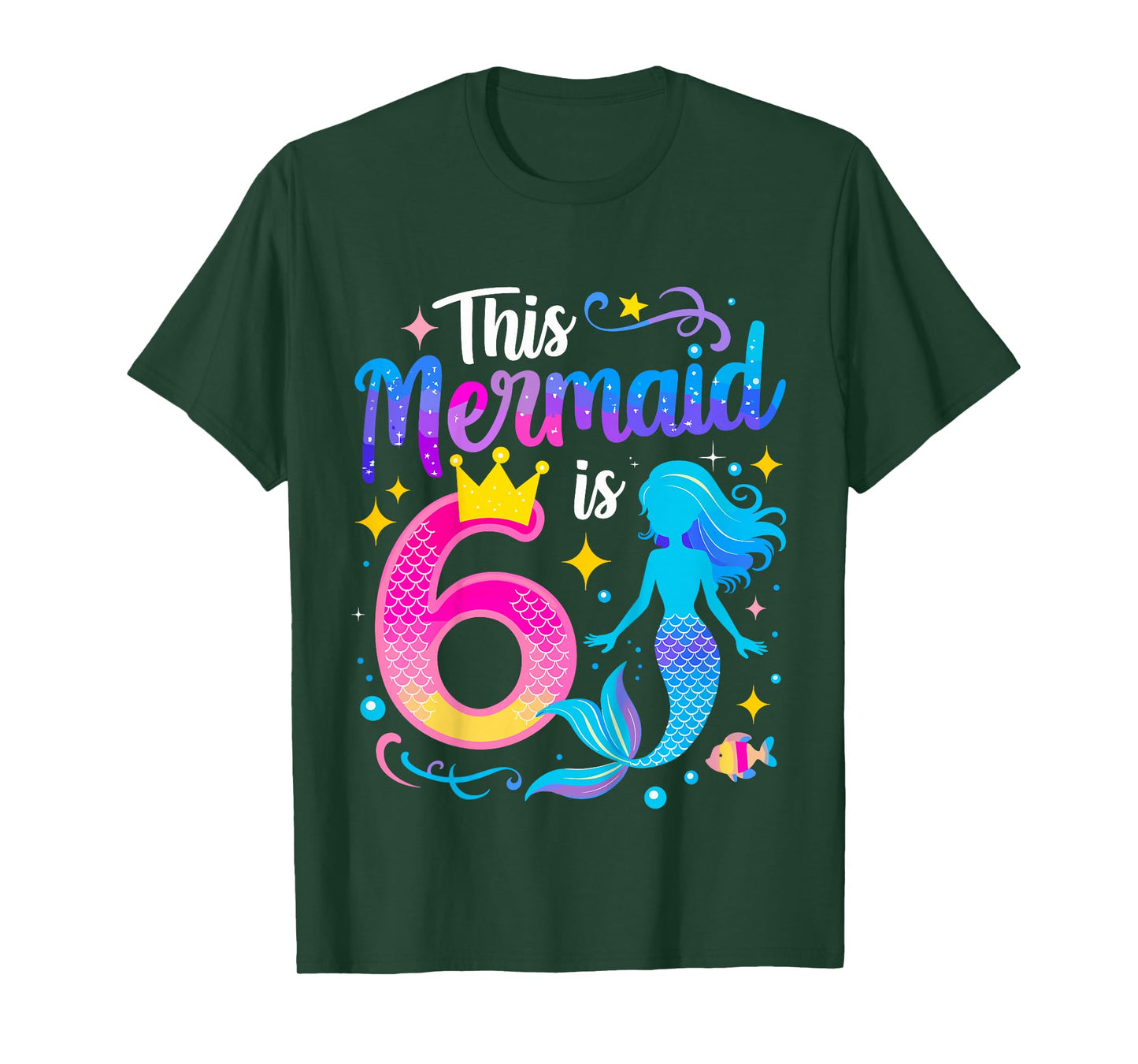 6 Year Old This Mermaid Is 6th Birthday Girl T-Shirt