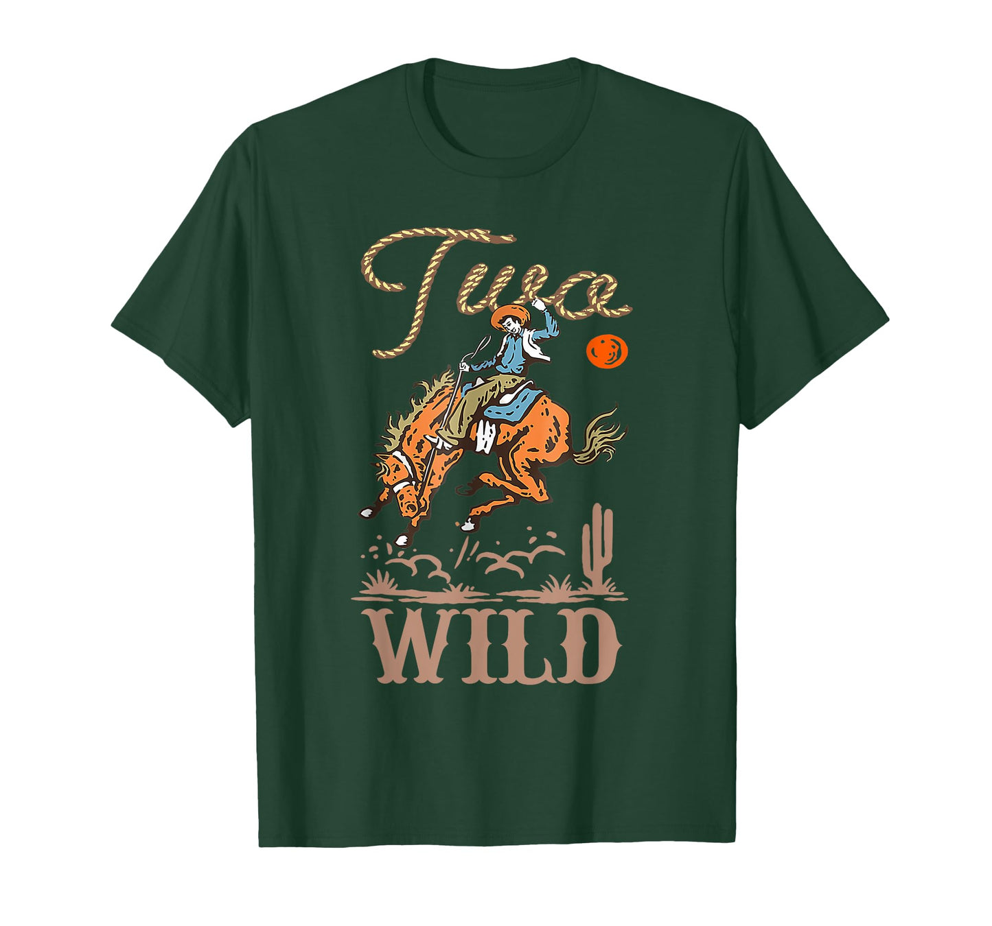 Kids Two Wild Cowboy Western Rodeo 2nd Birthday Boy 2 Yr Old T-Shirt