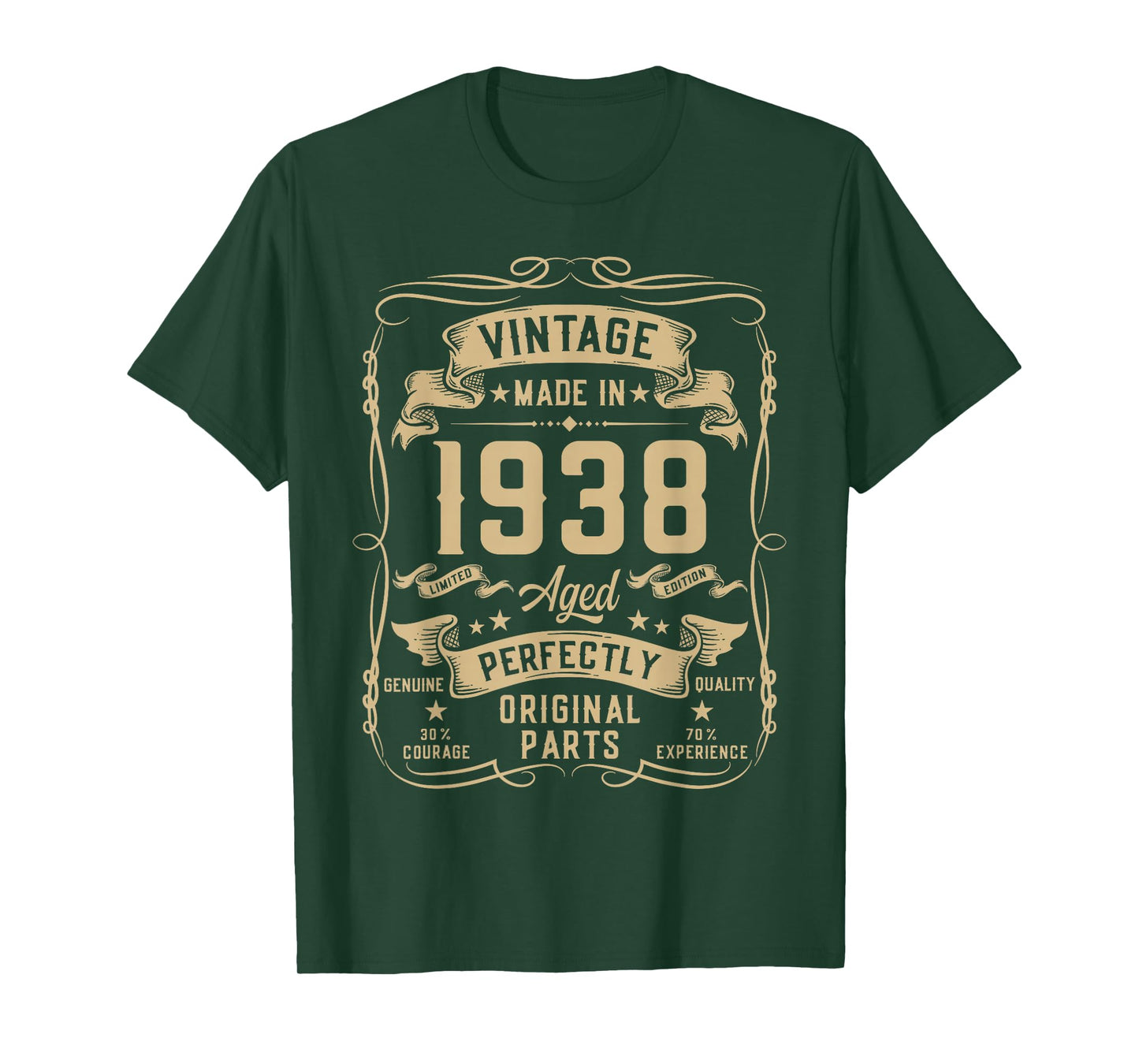 Vintage 1938 88yr 88th Birthday Gifts for Men 88 Years Old T-Shirt