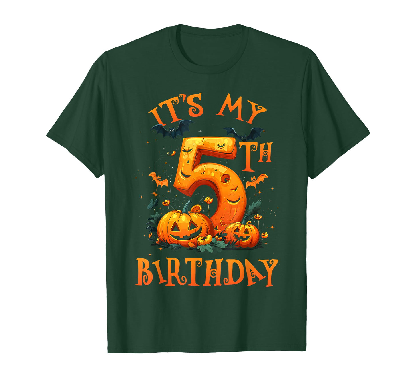 Boo It's My 5th Birthday Halloween Pumpkin 5 Years Old T-Shirt
