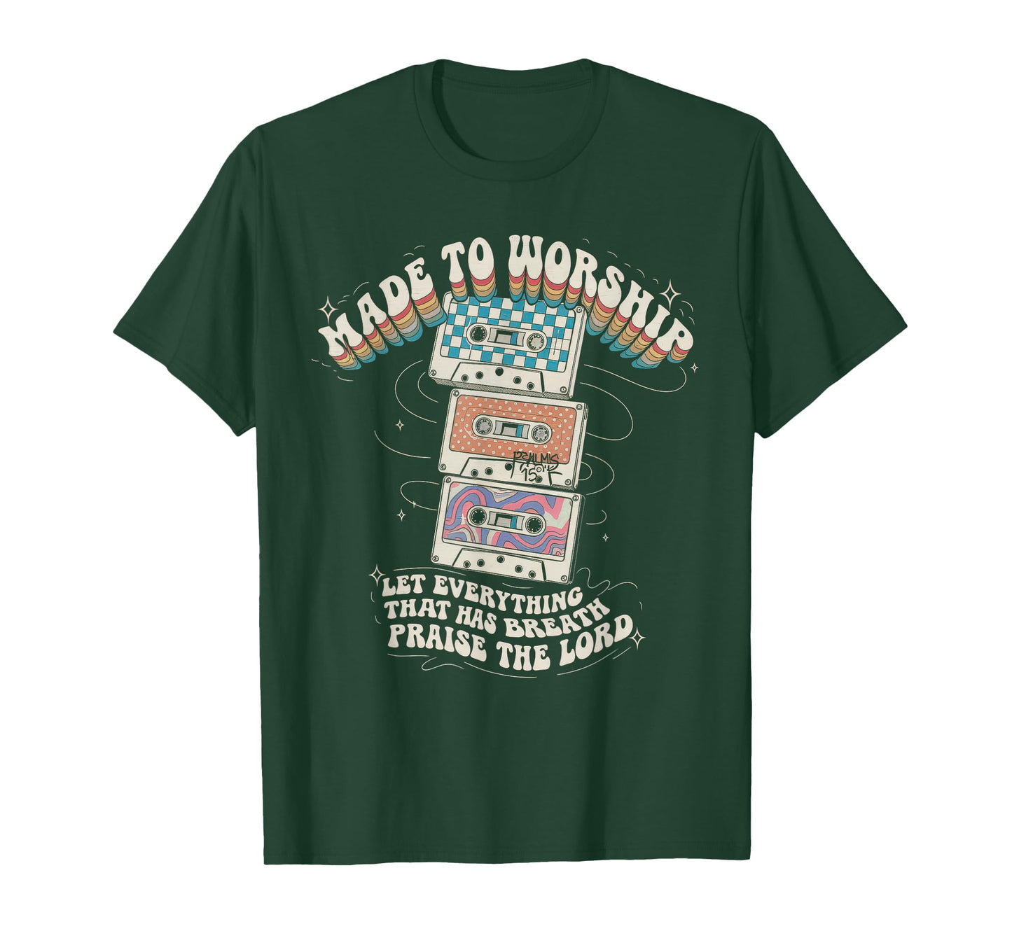 Worship Tshirt Christian Music Retro Cassette Psalms 150:6 T-Shirt