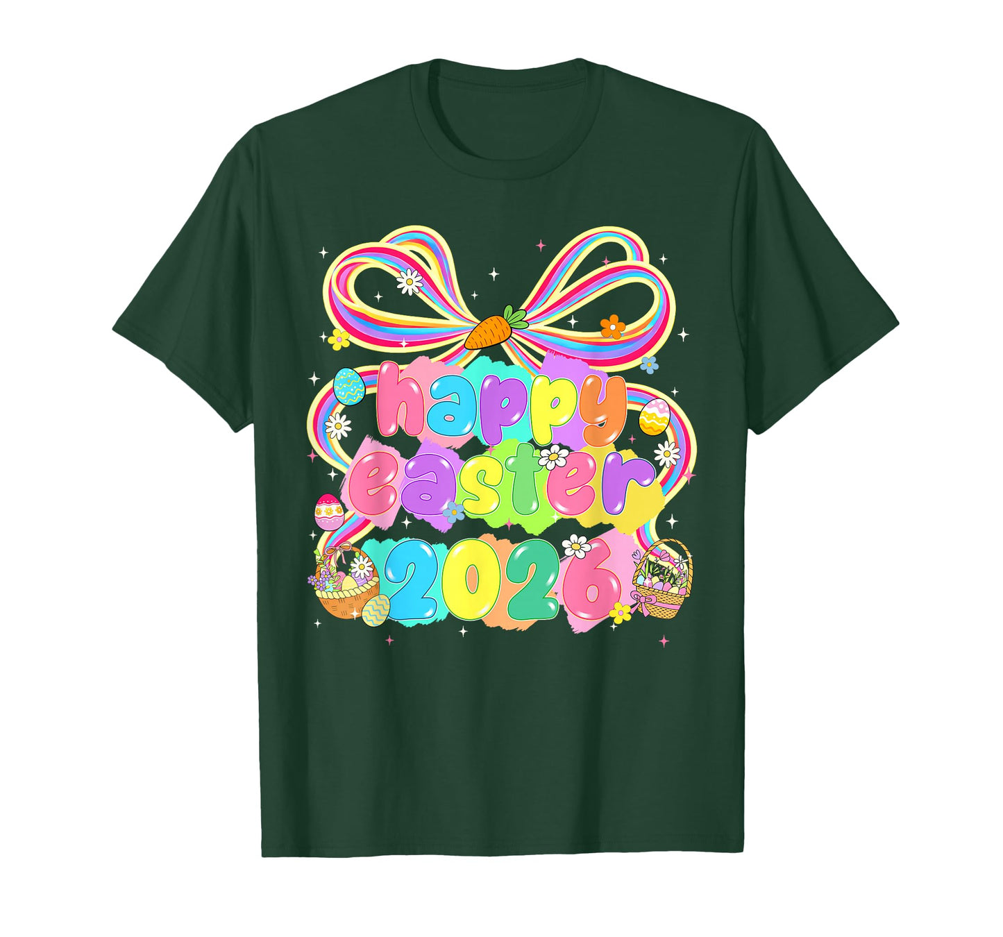 Happy Easter 2026 Coquette Rabbit Bunny Family Women Girl T-Shirt