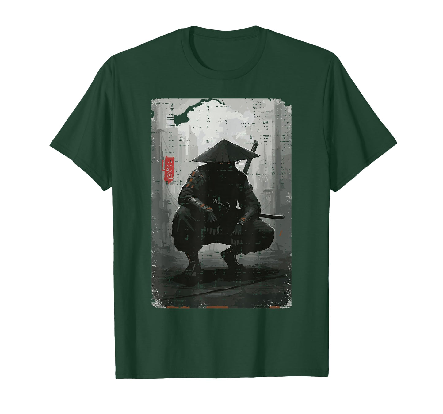 Japanese Samurai Warrior Hat Ronin Ukiyoe Art Men Women Kids T-Shirt