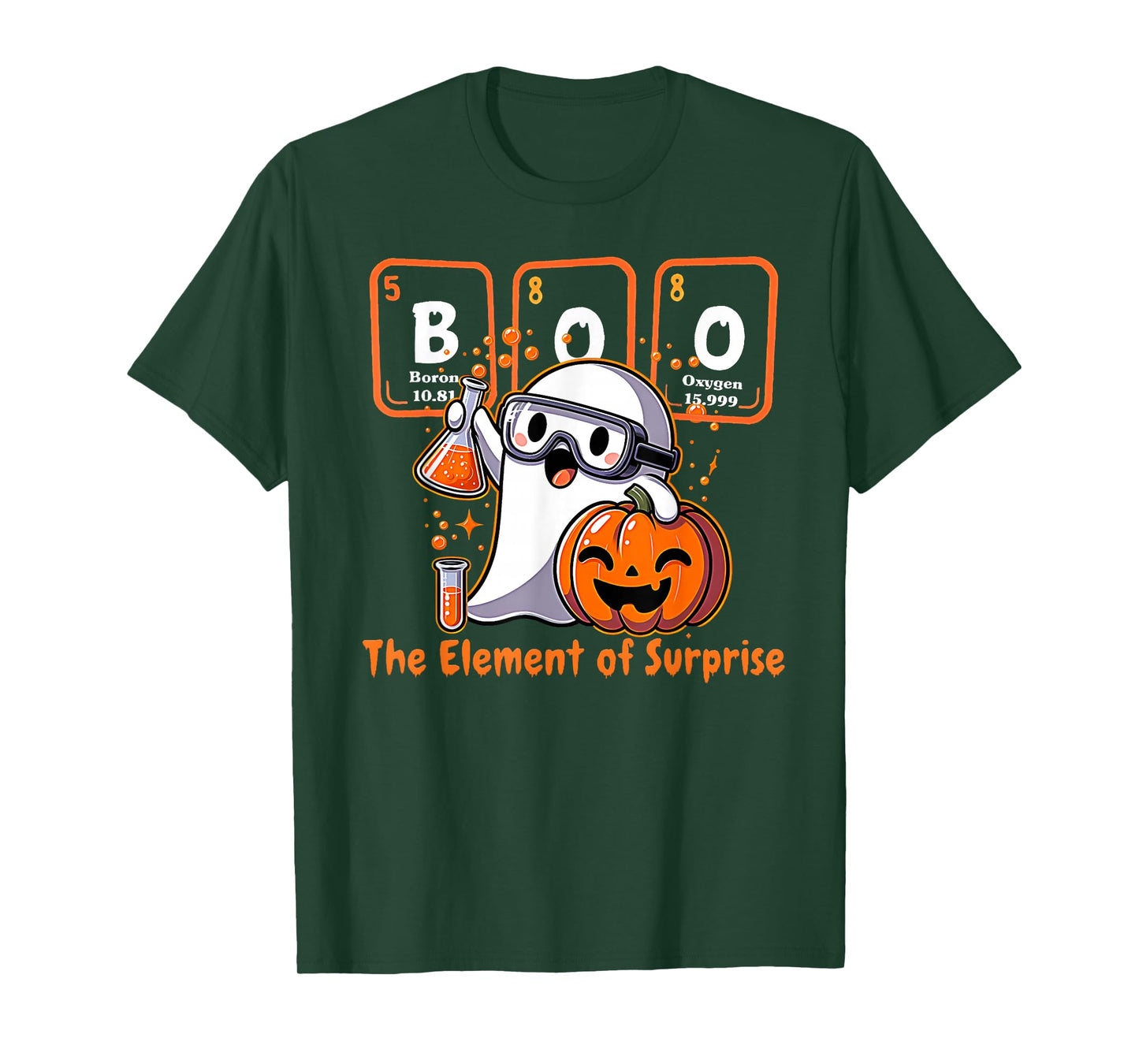 Chemistry Boo The Element of Surprise Cute Chemist Halloween T-Shirt