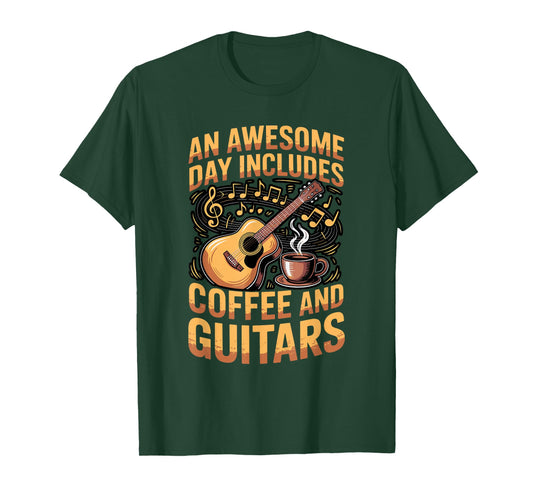 Coffee and Guitars Composer Music Instrument Musician Guitar T-Shirt