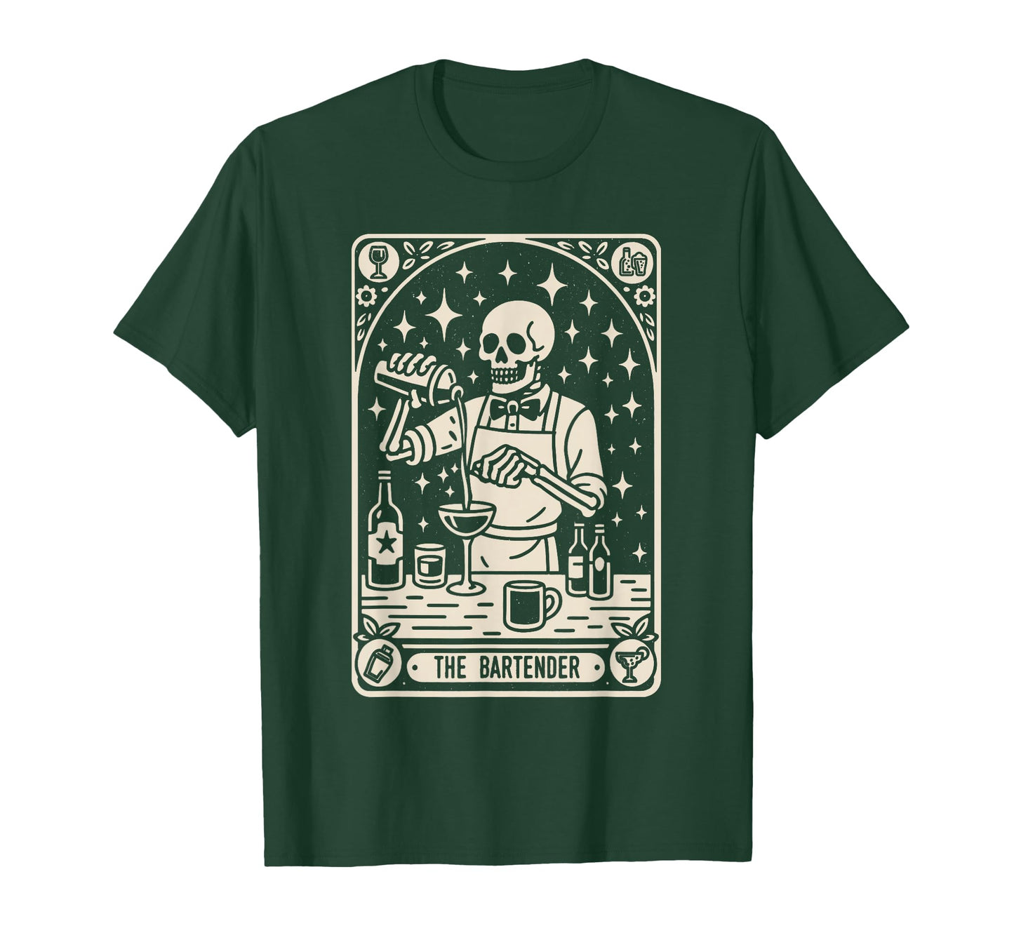 The Bartender Tarot Card Halloween Mixologist Barman T-Shirt