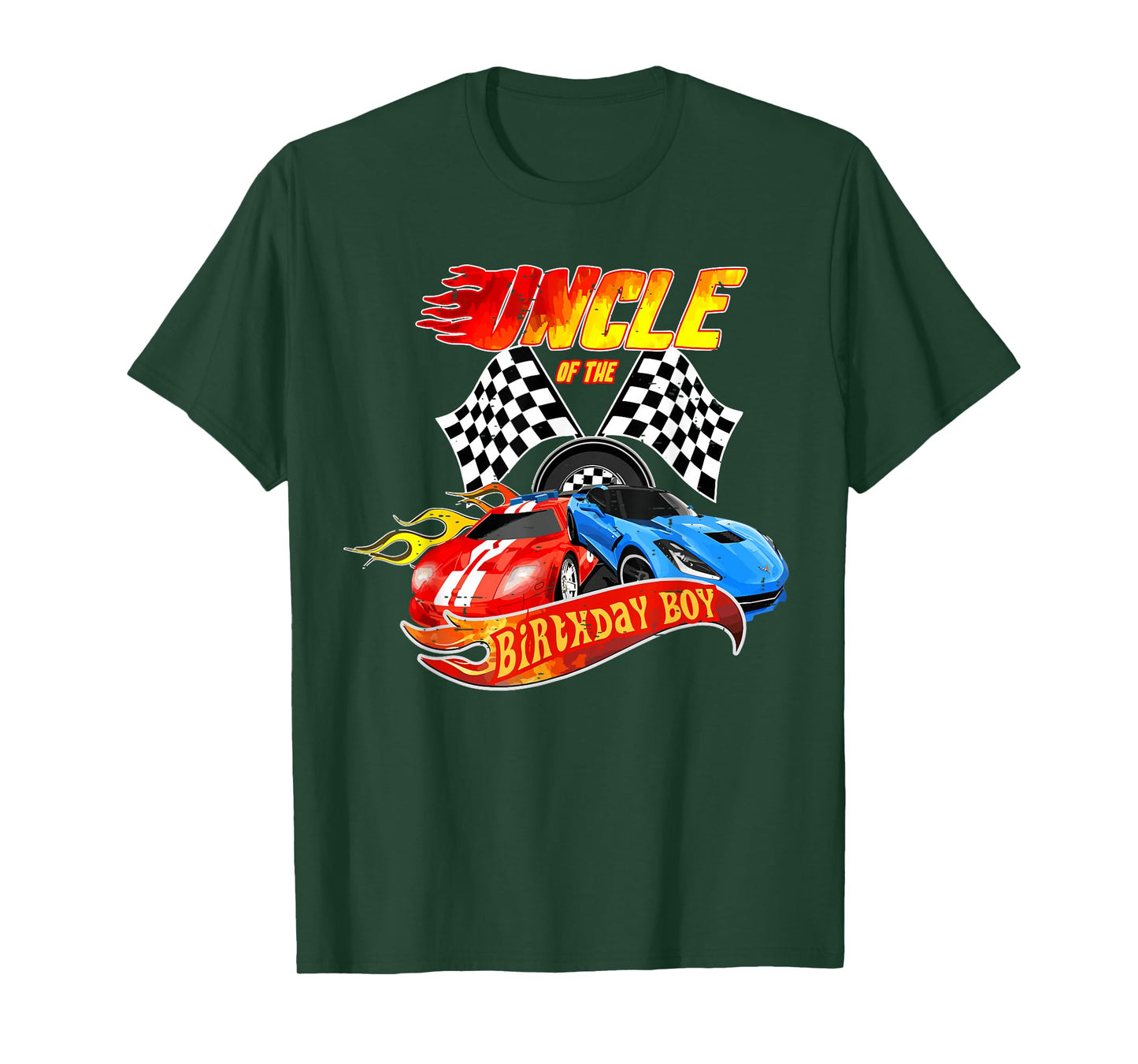 Uncle Of The Birthday Boy Race Car Birthday Party Racing T-Shirt