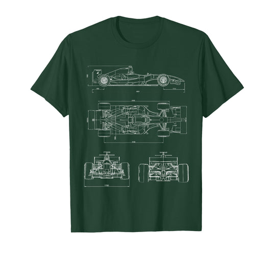 Racing Car Blueprint Motorsport Mechanical Engineering T-Shirt