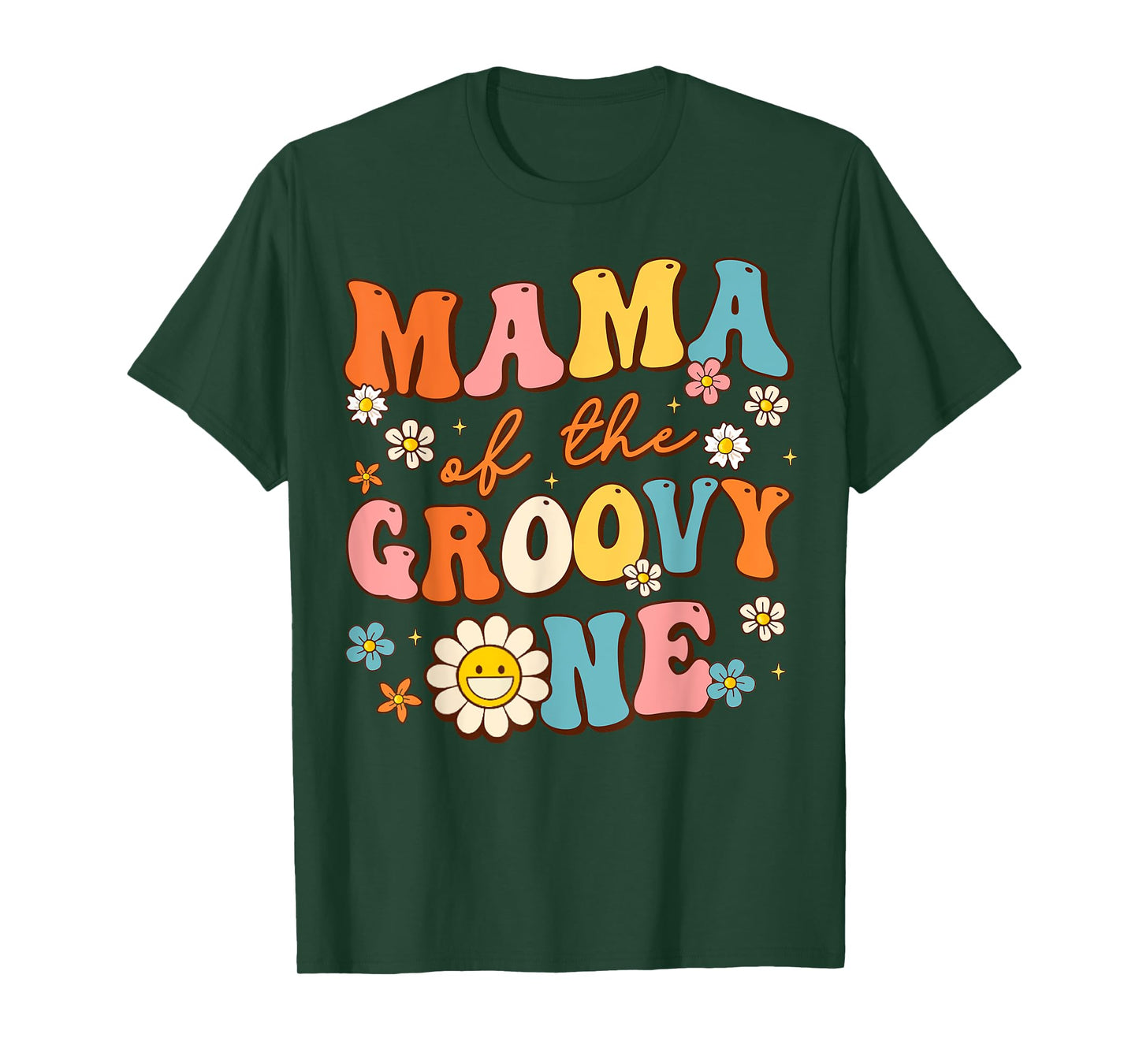 Mama Of The Groovy One 1st Birthday Pregnancy Announcement T-Shirt