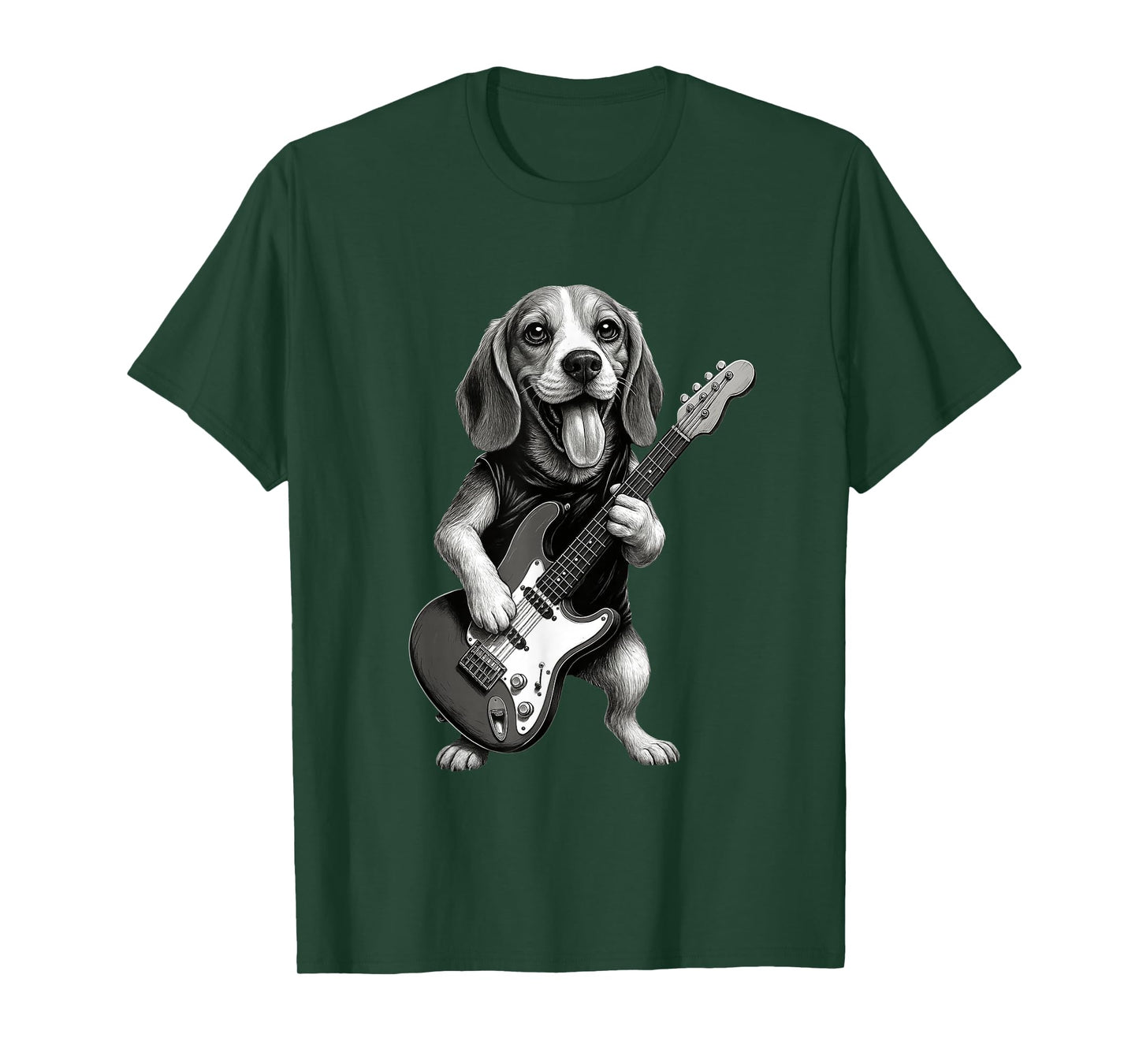 Beagle Dog Playing Guitar Funny Dog Lover T-Shirt