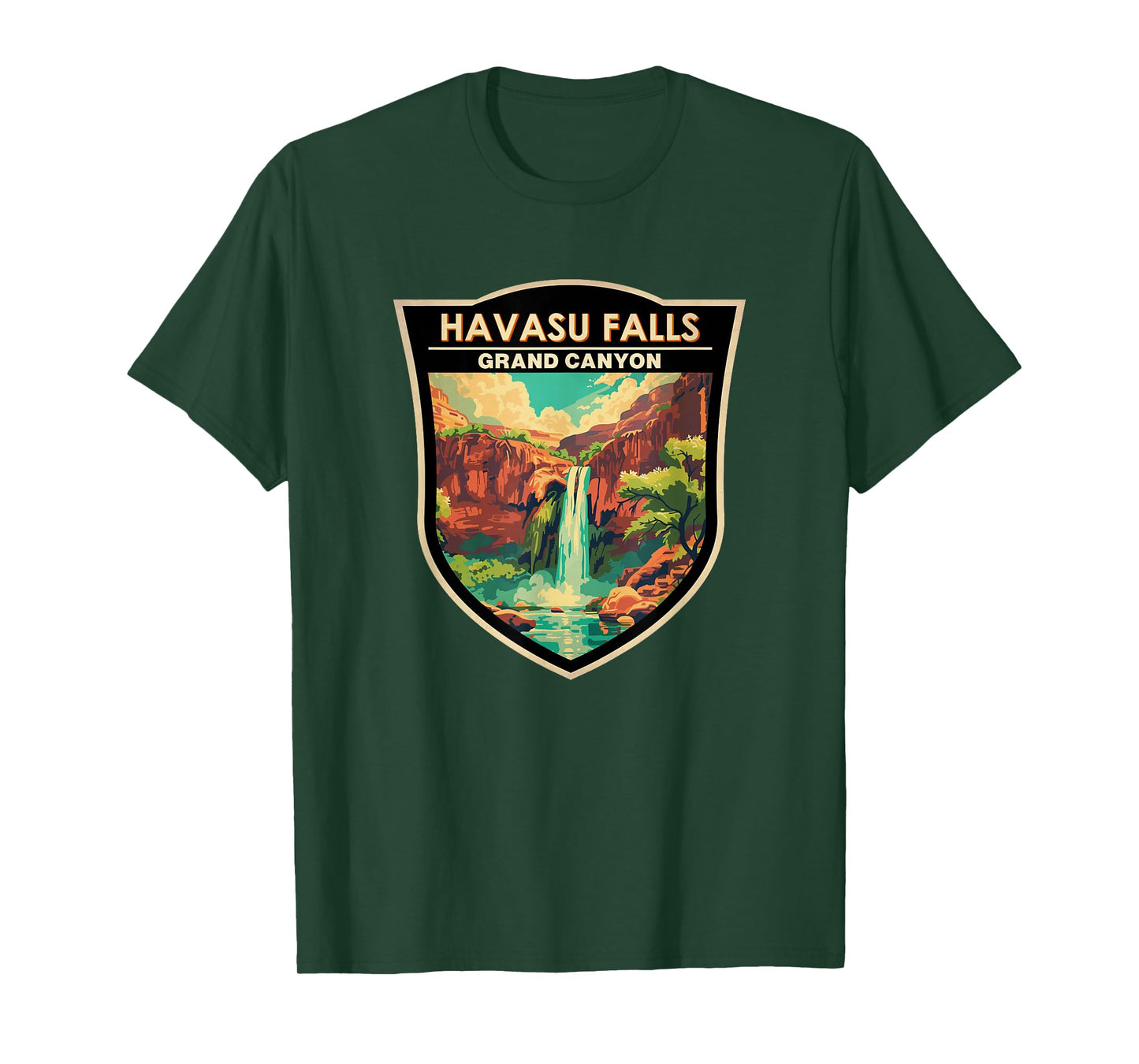 Havasu Falls Grand Canyon Landmark Badge Vintage T-Shirt