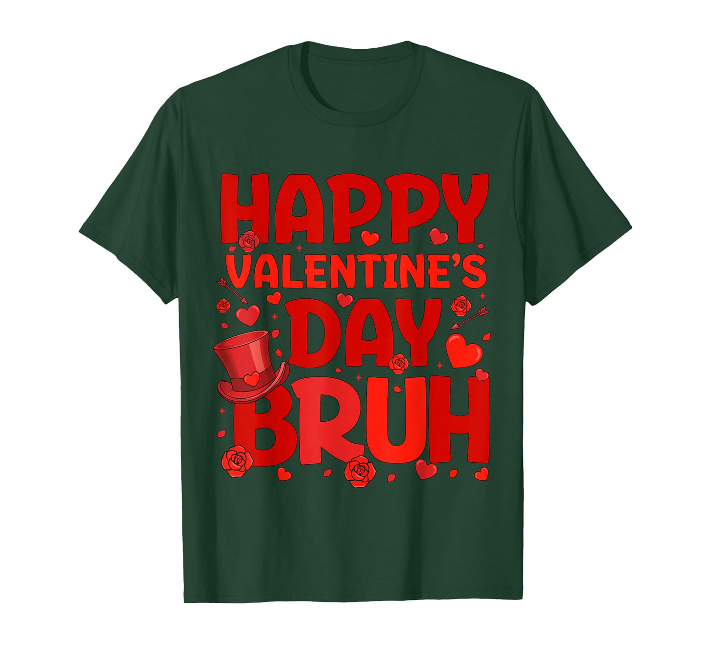 Bruh Valentines Day Teens Boys Kids Heart Valentine T-Shirt